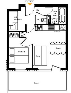 1-bed + cabine example b