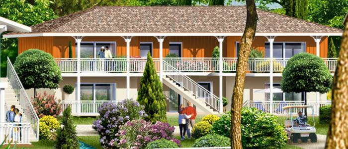 'Family' properties - 6 apartments in each of four buildings