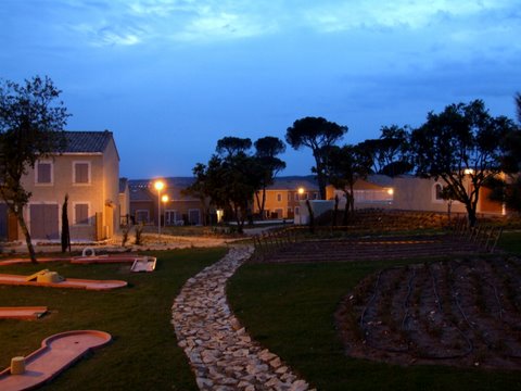 The residence (and mini-golf!) at dusk